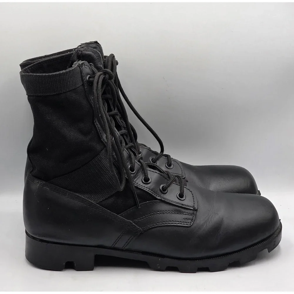 Rothco Men's Black Leather Jungle Boots Panama Sole Size 11R Regular